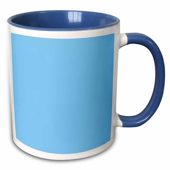 3drose, Color Light Sky Blue, 15oz Two-tone Blue Mug