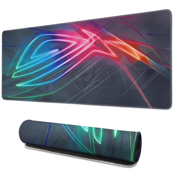 Color Lines mousepad Gamingwaterproofwashable for Office Home Work Gaminggaming Mouse PadRubber Base Mousepad with Stitched Edges 31.5x11.8inches