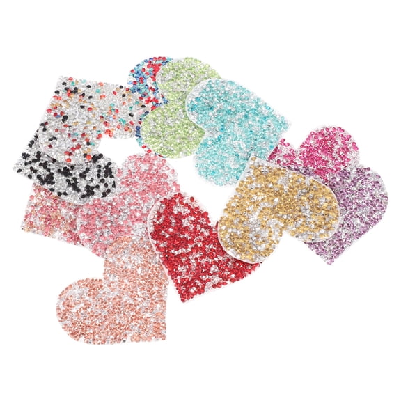 WHAMVOX 12Pcs Embroidery Applique Patch Sticker for DIY Enthusiasts Assorted Color 0.3X6X7CM Acrylic Adhesive