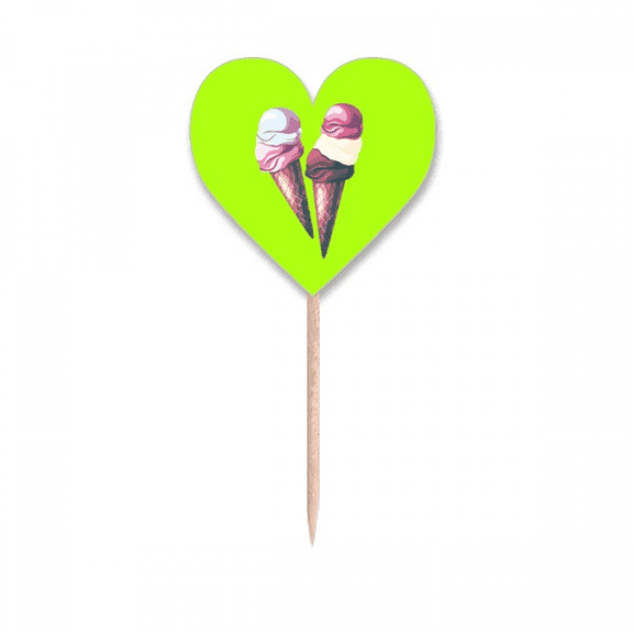 Color Lump Popsicles Forzen Sucker Drawing Toothpick Flags Heart Lable Cupcake Picks