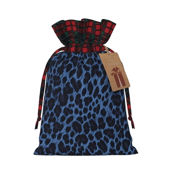 Color Matching Linen Bundle Mouth Gift Bag Can Be Used For Daily Small Items Animal Print Style Mediumslateblue_1 Medium