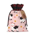 thumbnail image 1 of Color Matching Linen Bundle Mouth Gift Bag Can Be Used For Daily Small Items Cute Little Cow Small, 1 of 8