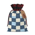 thumbnail image 1 of Color Matching Linen Bundle Mouth Gift Bag Can Be Used For Daily Small Items Lightsteelblue Retro Houndstooth_4 Small, 1 of 8