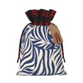 thumbnail image 1 of Color Matching Linen Bundle Mouth Gift Bag Can Be Used For Daily Small Items Zebra Print Style Steelblue_1 Medium, 1 of 8