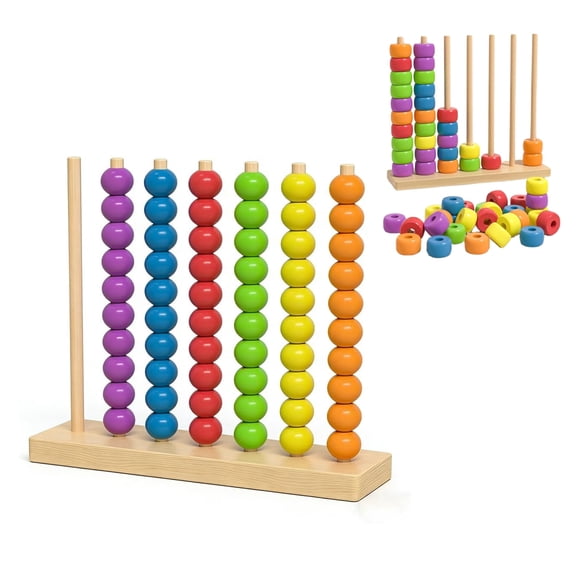 Color Matching Stacking Puzzle Game, Fast-Paced Rainbow Ring Stacking Puzzle Game, Upgrade Wooden Color Match Challenge Game for Family Fun and Strategy Lovers (#01)