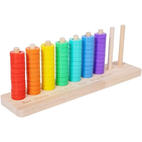Color Matching Stacking Puzzle Game, 2026 New Wooden Color Match Challenge Game Fast Color Stack Challenge Ring, Tabletop Brain Teaser for Family Fun (Color#D)