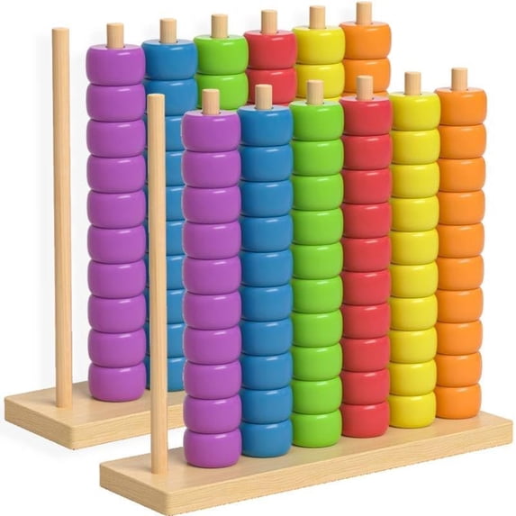 Color Matching Stacking Puzzle Game,Fast Pattern Challenge Ring Stack Puzzle with Racks,Rings,Cards,Competitive Tabletop Brain Teaser for Family Game Night