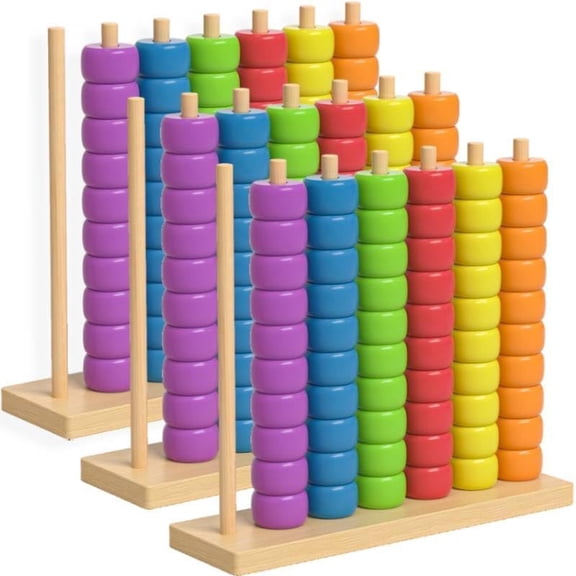 Color Matching Stacking Puzzle Game,Fast Pattern Challenge Ring Stack Puzzle with Racks,Rings,Cards,Competitive Tabletop Brain Teaser for Family Game Night