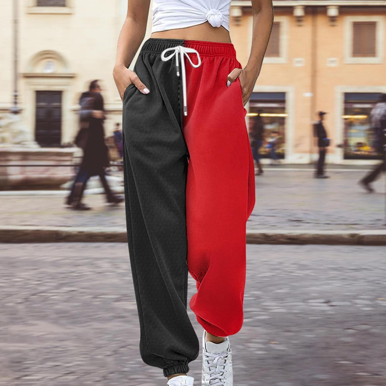 Color Matching Weekend Loose Leisure Women'S Casual Pants, Fashion
