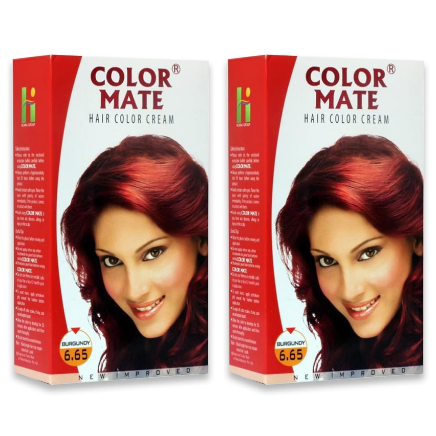 Color Mate Hair Color Cream, Burgundy, 130Ml (Pack Of 2)