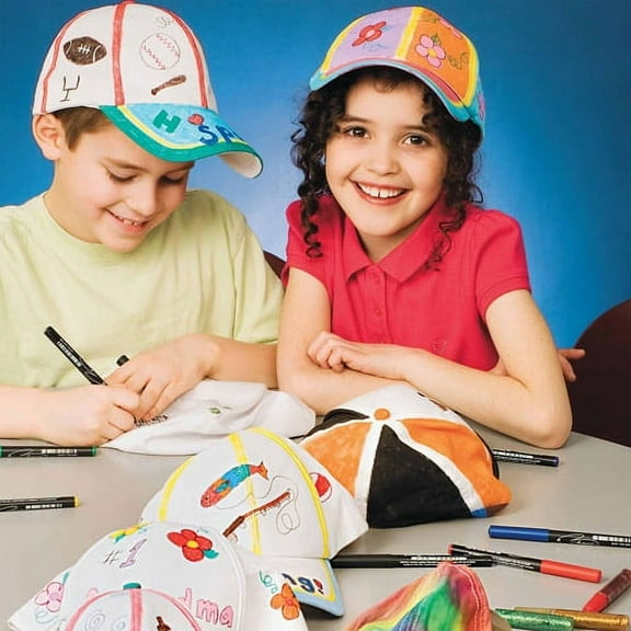 Color-Me Baseball Caps, Pack of 12