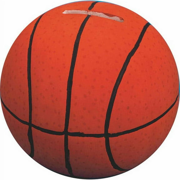 Color Me Basketball Bank Unglazed, Pack of 12