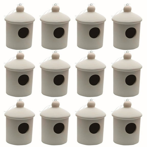 Color-Me Ceramic Bisque Birdhouse (Pack of 12)