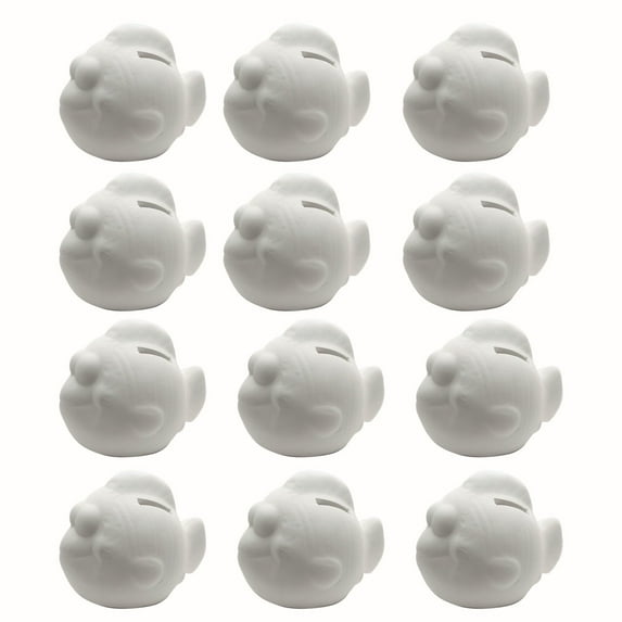 Color-Me™ Ceramic Bisque Fish Banks (Pack of 12)