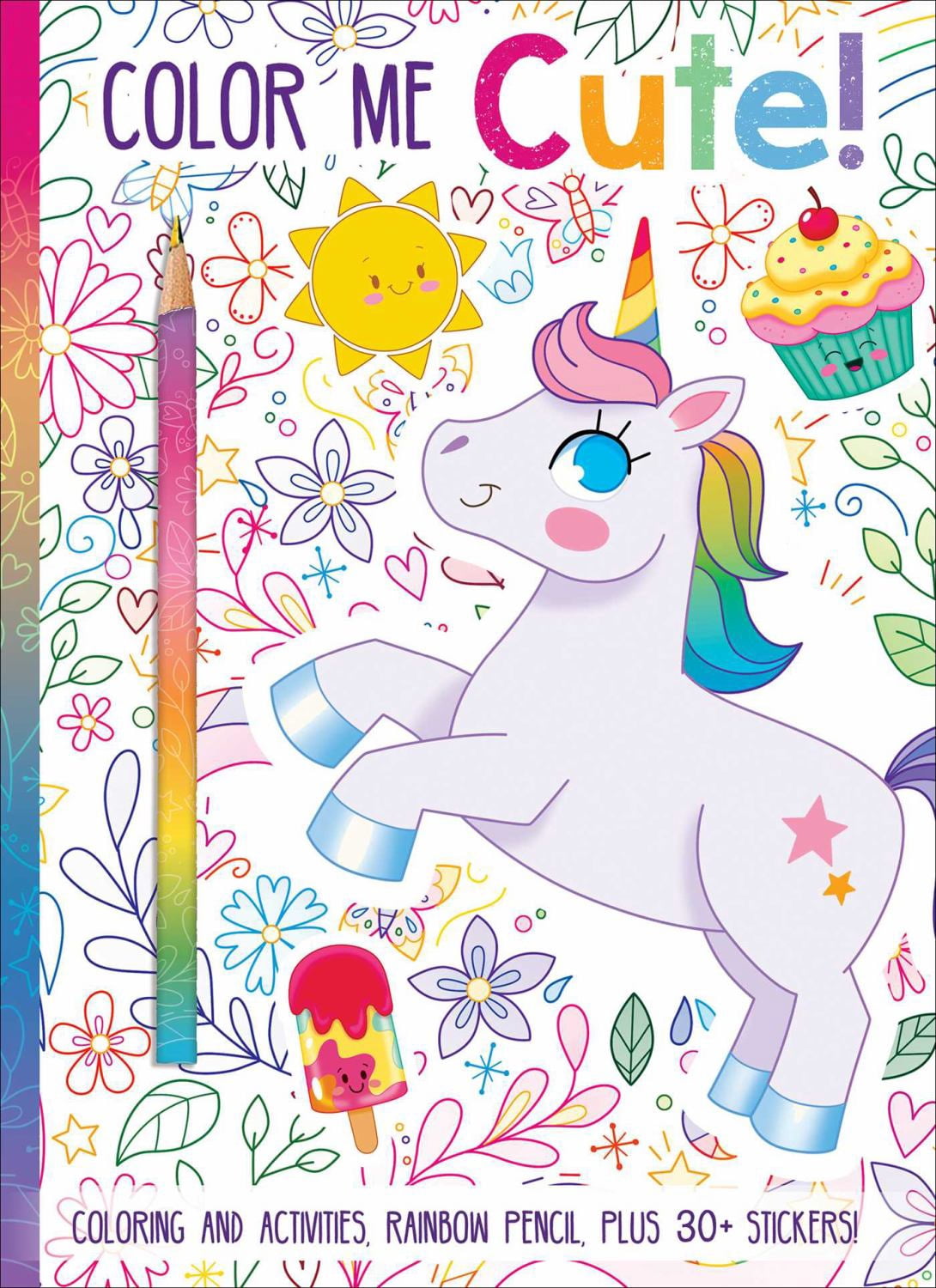 Color Me Cute! Coloring Book with Rainbow Pencil, 64 pages (Paperback)