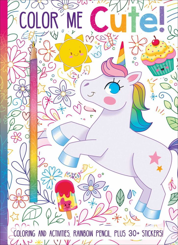 Courtney Acampora: Color Me Cute! Coloring Book with Rainbow Pencil, 64 pages (Paperback)