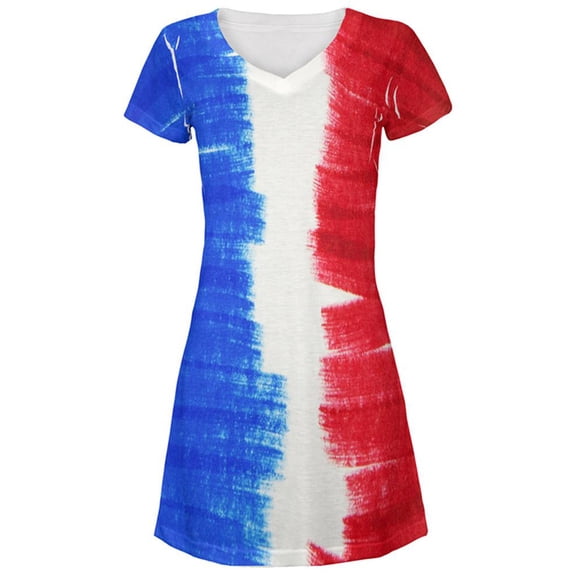 Color Me French All Over Juniors Beach Cover-Up Dress Multi LG