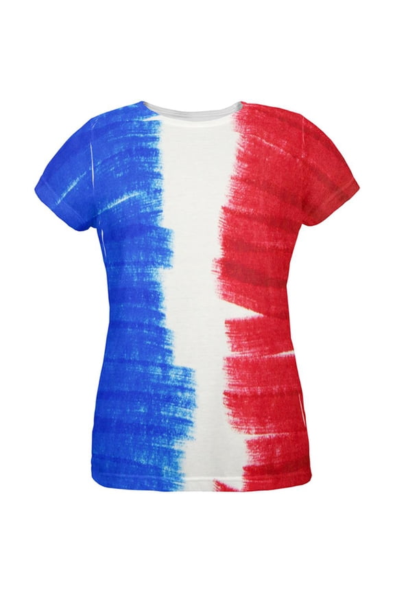 Color Me French All Over Womens T Shirt Multi LG