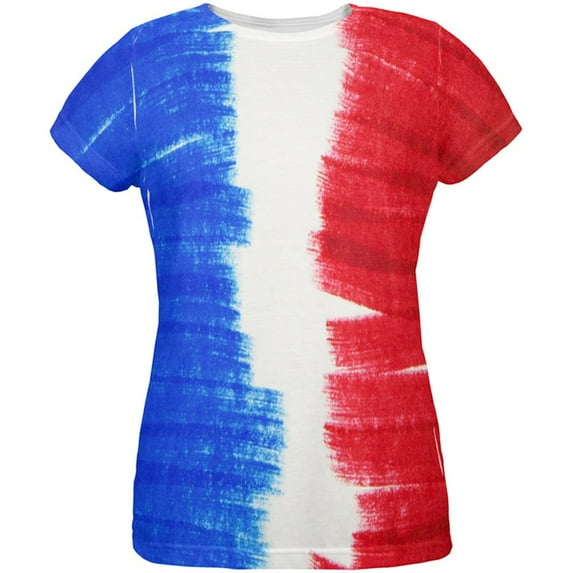 Color Me French All Over Womens T Shirt Multi SM