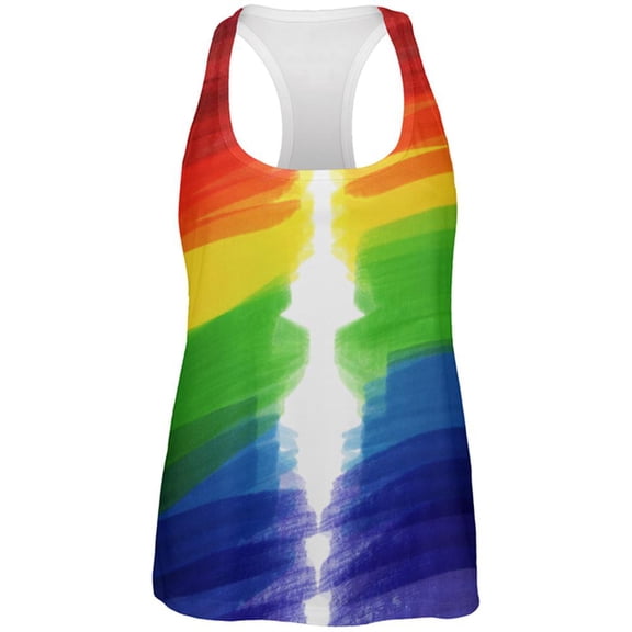 Color Me Gay Lesbian Pride All Over Womens Work Out Tank Top Multi 2XL