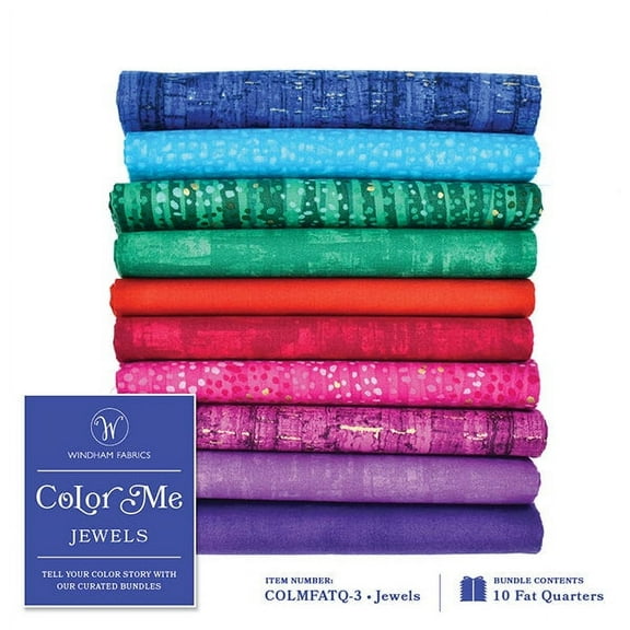 Color Me - Jewels Fat Quarter Bundle by Windham (10pcs)