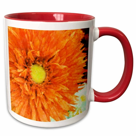 3drose, Color Me Orange, 15oz Two-tone Red Mug