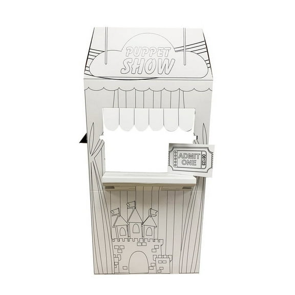 Color Me Puppet Show Stand 3D Cardboard Cutout Stand Up, 31W x 14D x 67H inches