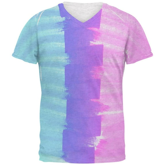 Color Me Transgender Mens Soft V-Neck T Shirt Heather White SM