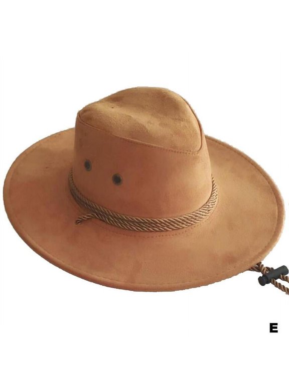Color Men Polyester Cap Large-Brim Western Rope Rider N4S2 New Cowboy Hat Z6N9