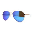 thumbnail image 1 of Color Mirror Anti-glare Polarized Classic Iconic Officer Metal Rim Sunglasses Gold Blue Mirror, 1 of 4