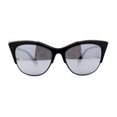 thumbnail image 1 of Color Mirror Gothic Cat Eye Half Rim Look Womens Sunglasses Black Silver Mirror, 1 of 1