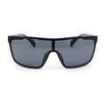 thumbnail image 1 of Color Mirror Rimless Y2K Mens Shield Plastic Sport Wrap Sunglasses Shiny Black - Black, 1 of 4