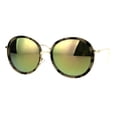 thumbnail image 1 of Color Mirror Round Double Rim Retro Designer Sunglasses Tortoise Peach, 1 of 4