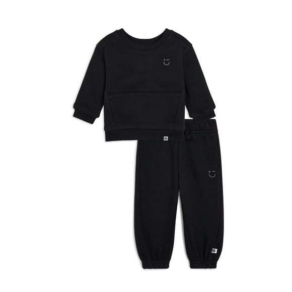 Color Mix by Garanimals Baby Butter Fleece Sweatshirt & Jogger Outfit Set, Sizes 6-24 Months