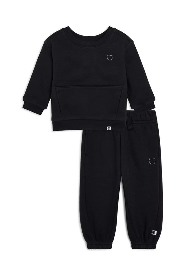 Color Mix by Garanimals Baby Butter Fleece Sweatshirt & Jogger Outfit Set, Sizes 6-24 Months