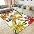 thumbnail image 1 of Color Modern Floral Area Rug, Brown Red Yellow And Green Tropical Leavesa Abstract Soft Non-Slip Floor Rug Indoor Rugs For Living Room Bedroom Kids Room 4' x 5', 1 of 6