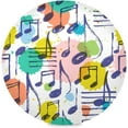 thumbnail image 1 of Color Music Notes Round Placemats Washable Placemats Non-Slip Heat-Resistant Table Place Mats for Dining Kitchen Holiday Party Table Decoration 15.4"-6PCS Table Mat, 1 of 7