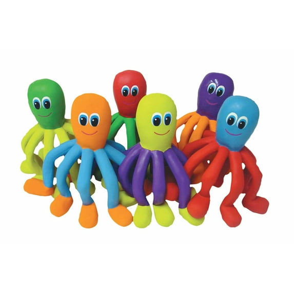 Color My Class® Rubber Octopus - Rainbow Set of 6