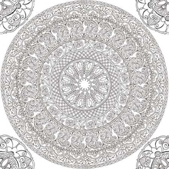 Color My World Mandala Square Canvas Art - Brissonnet Daphne (24 x 24)