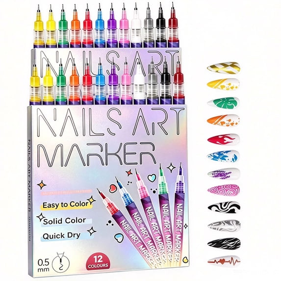 Color Nails for Kids, Nail Art Markers for Kids, Fine Tip Nail Polish ...