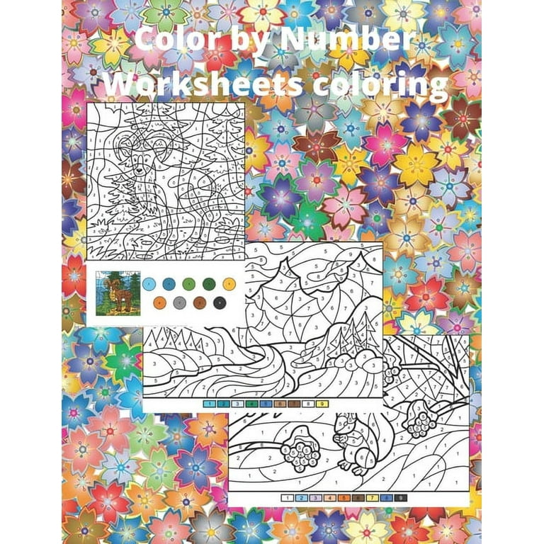 Color by 2024 number worksheets adults