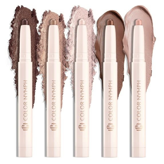 Color Nymph 5PCS Beauty Sticks Set, Matte Shimmer Eye Shadow Pencils Highlighter Contouring Eyebrow Multi-Stick, Waterproof Blendable Cream Quick Makeup Sticks(Green)