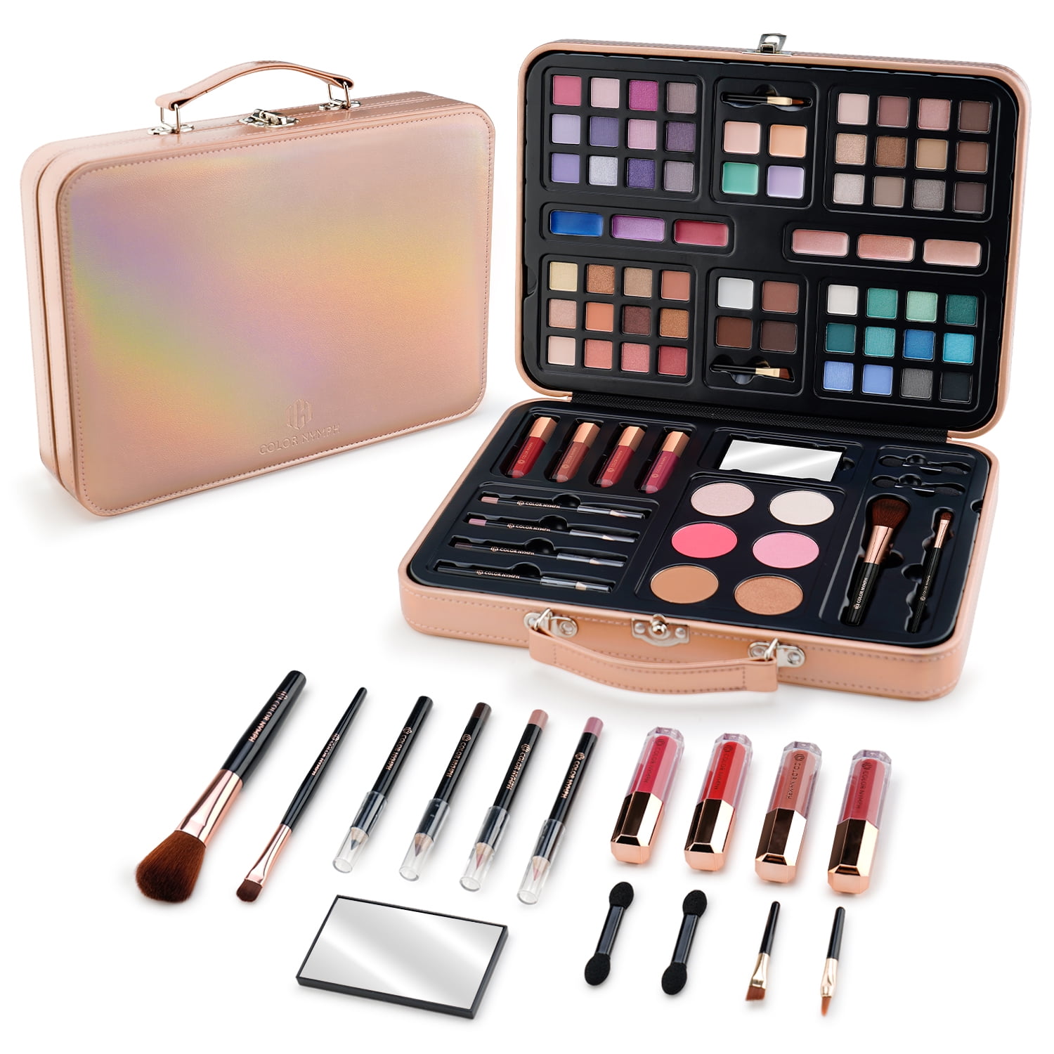 Color Nymph All in One Makeup Kits for Teens Girl Beginner with Hand Bag  Included 54 Colors Eyeshadow Blush Bronzer Highlighter Concealer Lipgloss  Eyeliner Lipliner 