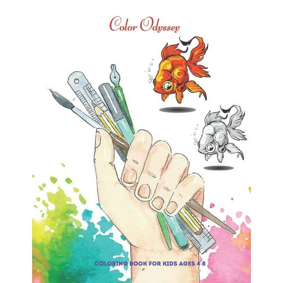 Color Odyssey - Coloring Book for Kids Ages 4-8: Easy and Fun Educational Coloring Pages of Animals for Little Kids, Boy, (Paperback)