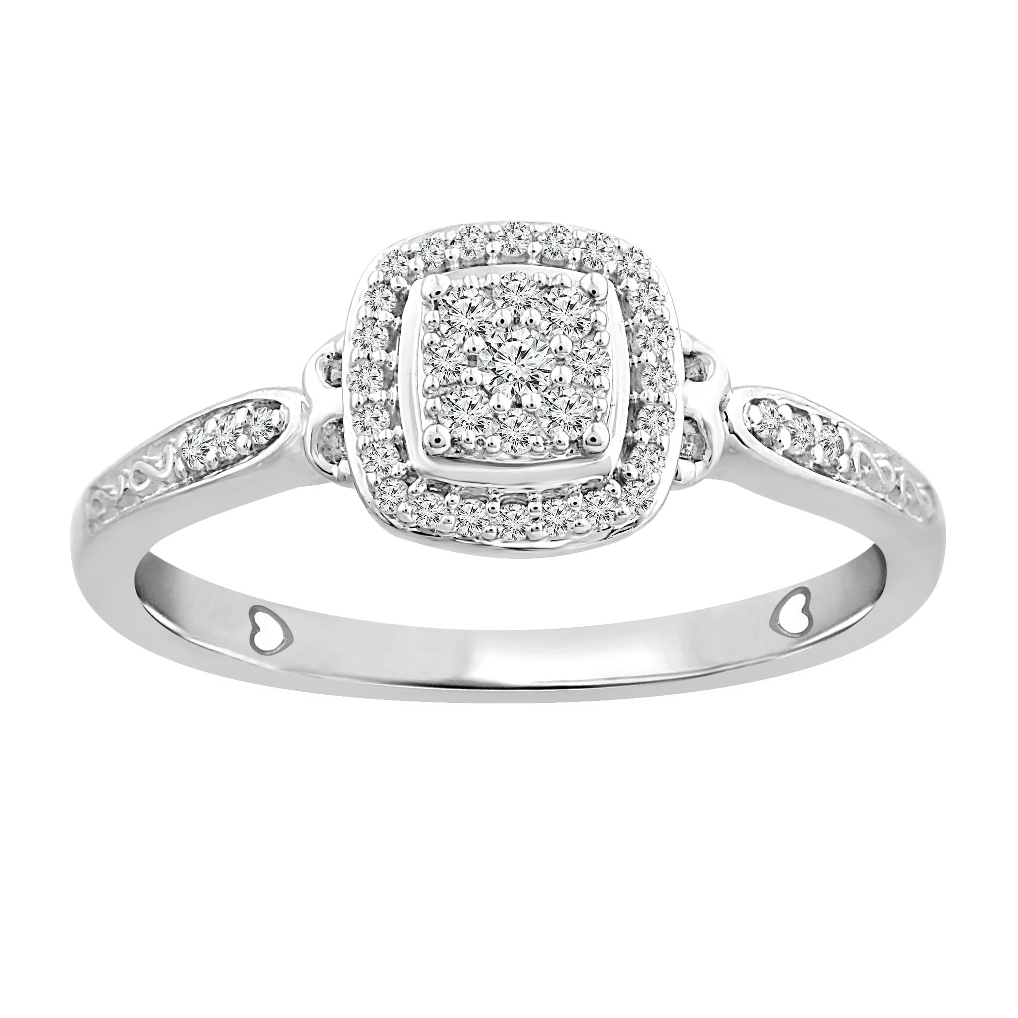 Color Of Love 1/6 Cttw Diamond Promise Ring In 10KT White Gold (I3)
