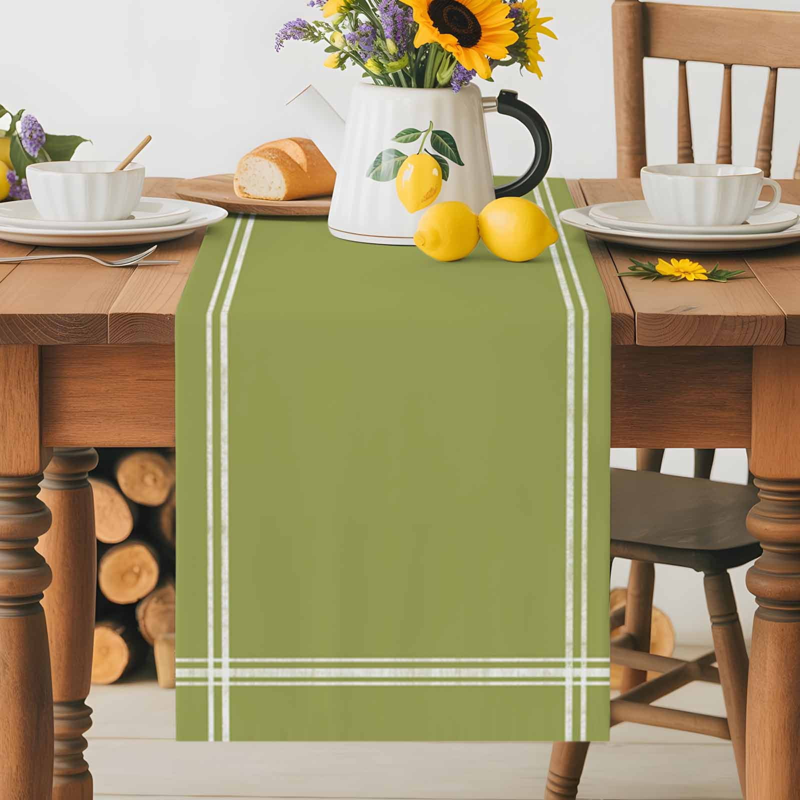 Color Olive Table Runner 70 Inches Long, Solid Table Runners Tabletop ...