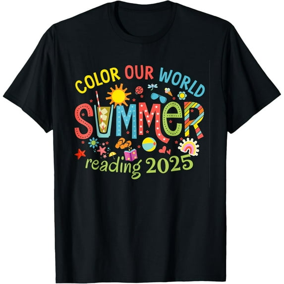 Color Our World Summer 2025 Summer Reading Program Book T-Shirt Unisex S-5XL Hot Trending Shirt, Vintage Birthday Gift