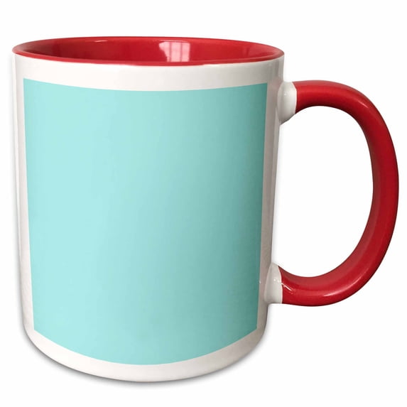 3drose, Color Pale Turquoise, 11oz Two-tone Red Mug