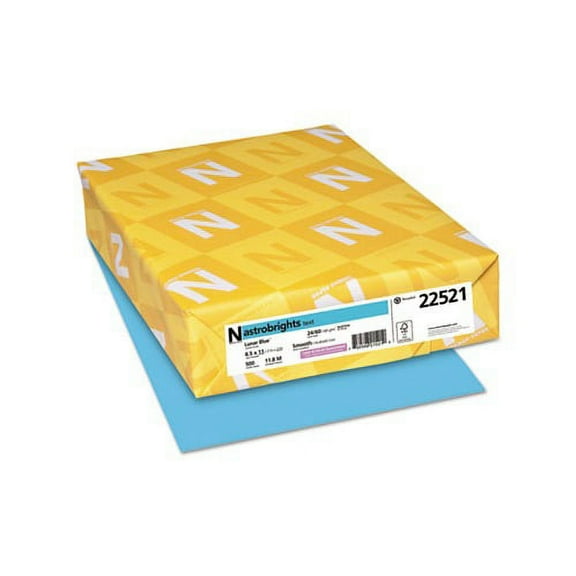 Color Paper 24 lb, 8.5 x 11, Lunar Blue, 500 Sheets/Ream