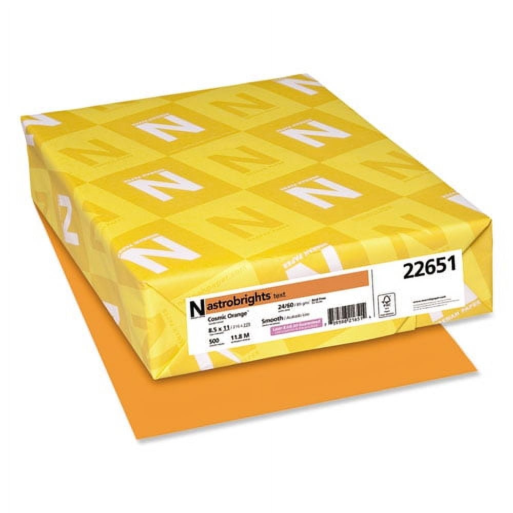 Color Paper, 24 lb Bond Weight, 8.5 x 11, Cosmic Orange, 500/Ream | Bundle of 10 Reams